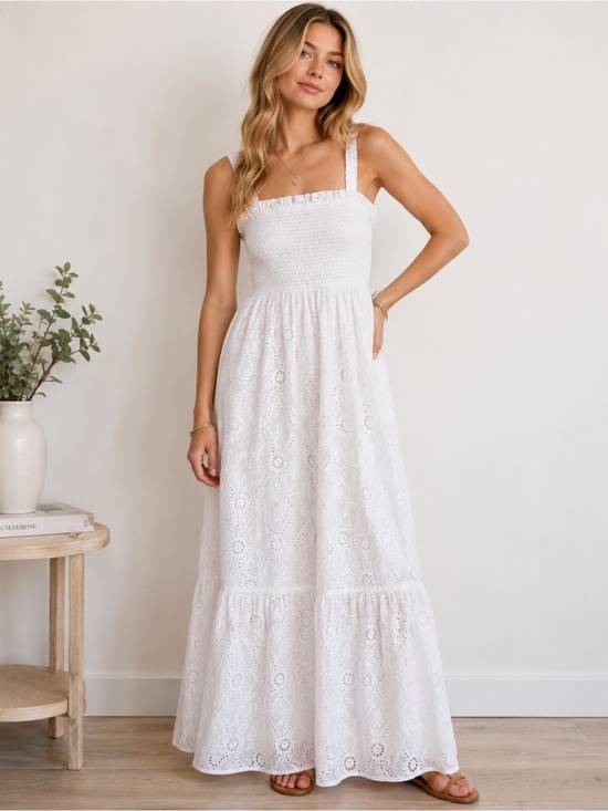 Hill House Dresses & Skirts - Hill House Home The Anjuli Nap Dress White Trellis Broderie XL NWT